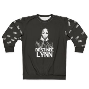 Destinee Lynn Graphic Women's Sweatshirt — Black/White Portrait