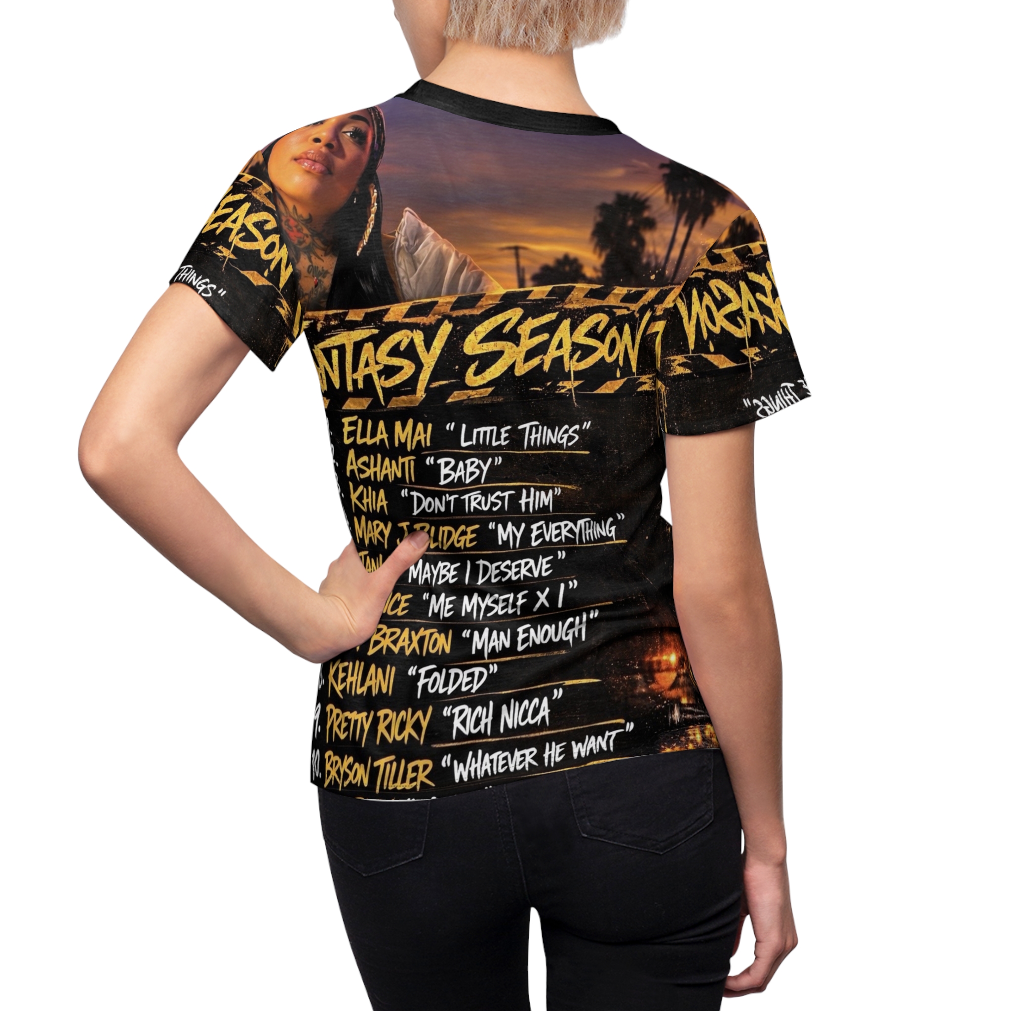 Fantasy Season Women's All-Over Print Tee — Sunset Portrait Graphic - Image 5